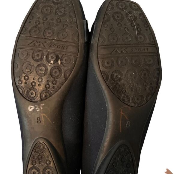 Ann Klein Airwear Port Size 8 Navy suede and patent look Flat Loafer Silver - Picture 7 of 10